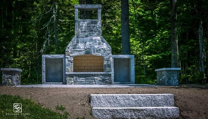 Natural Stone Fireplace in Maine